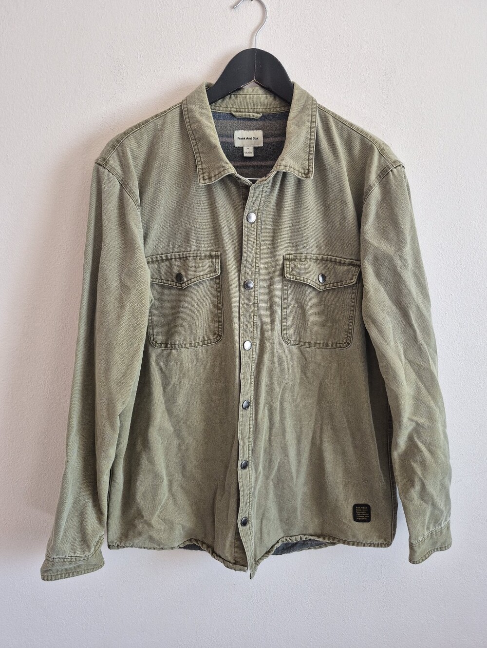 Frank And Oak Cotton Jacket Lined With Cotton Flannel Mens Medium